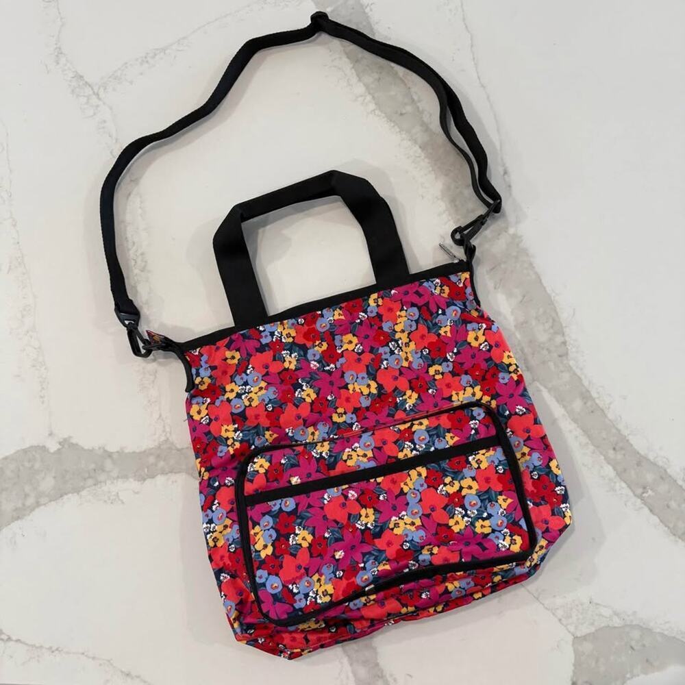 LeSportsac Womens Packable Nylon Slim ToteBag Adjustable Crossbody Bright Floral - Picture 2 of 10